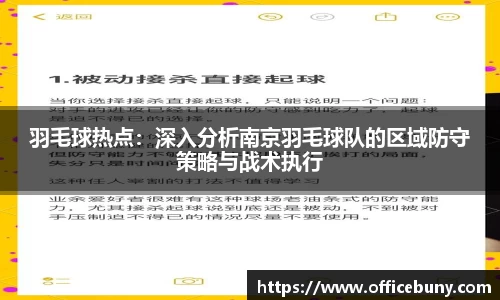羽毛球热点：深入分析南京羽毛球队的区域防守策略与战术执行